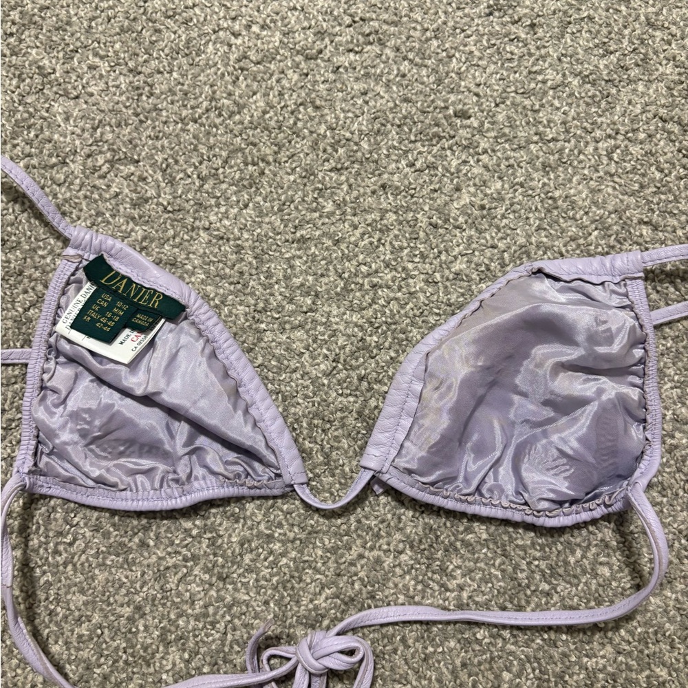 Danier Purple Leather Bikini Top‎ Bra Women’s Size Medium - Picture 11 of 13